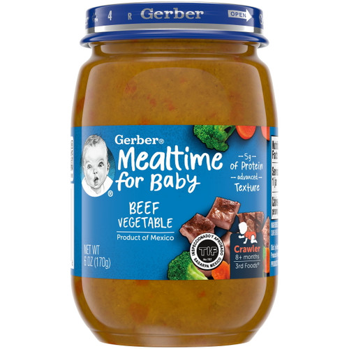 Gerber 3rd Foods Mealtime For Baby Baby Food, Beef Vegetable, 6 Oz Jar