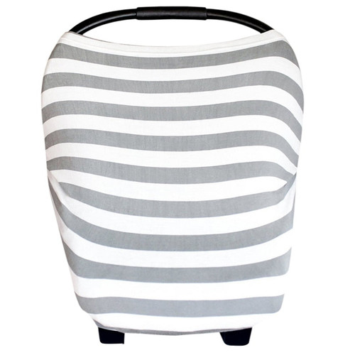 Jandel Stretchy Car Seat Canopy Nursing Cart Stroller Cover For Baby (thick Gray & White Stripes)
