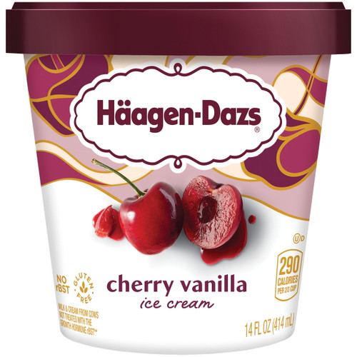 Haagen Dazs Haagen-dazs Cherry Vanilla Ice Cream, Cup, 14 Ounces