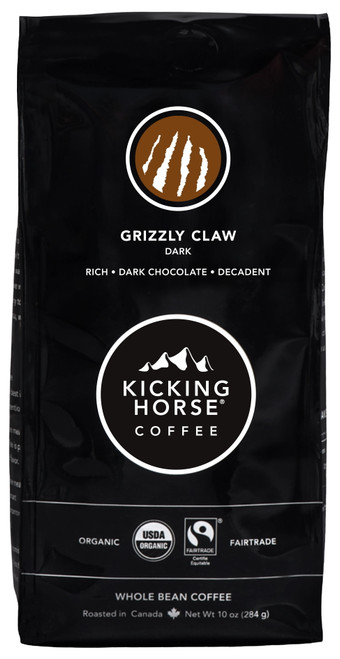 Kicking Horse Coffee, Grizzly Claw, Dark Roast, Whole Bean Coffee, 10 Oz