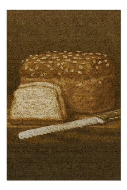 Multi-grain Bread - Oil Painting (20x30 Premium 1000 Piece Jigsaw Puzzle, Made In Usa!)