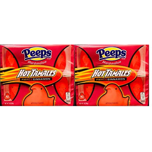 New Peeps Marshmallow Chicks Dipped In The Classic Hot Tamales Cinnamon Spices (2)