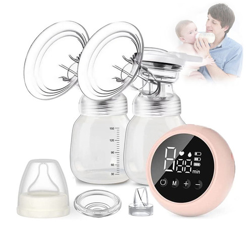 Breast Pump 9 Levels 2 Modes, Double Electric Breast Pump, Hospital Grade Portable Electric Double Breast Pump, Bpa Free, Pink