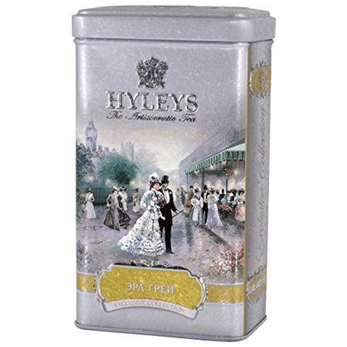 Hyleys English Aristocratic Earl Grey Big Leaf Loose Black Tea 4oz Tin 125g (gmo Free, Gluten Free, Dairy Free, Sugar Free & 100% Natural)