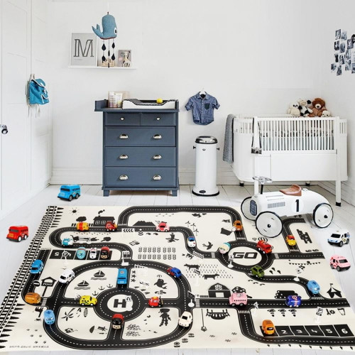 Kids Carpet Playmat Large Learn Have Fun Safe, Children's Educational, Road Traffic System, Multi Color Activity Centerpiece Play Mat! Great For Playing With Cars For Bedroom Playroom