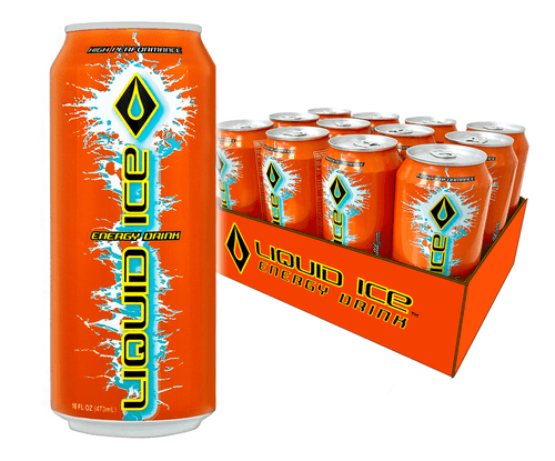 Liquid Ice Energy Drink - Citrus Pop, 16 Oz Cans (12 Pack)