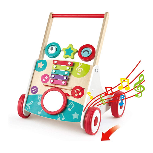 Hape E0383 My First Musical Walker Kids Toddler Push & Pull Toy Walker Cart