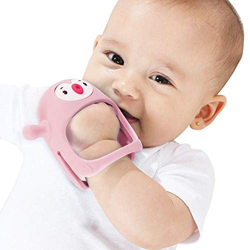 Smily Mia Penguin Buddy Never Drop Silicone Baby Teething Toy For 0-6month Infants, Baby Chew Toys For Sucking Needs, Hand Pacifier For Breast Feeding Babies, Car Seat Toy For New Born, Ligh
