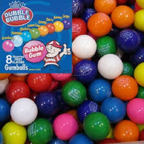 5 Lbs Of  1" Dubble Bubble Gumballs Assorted 8 Flavors Gum