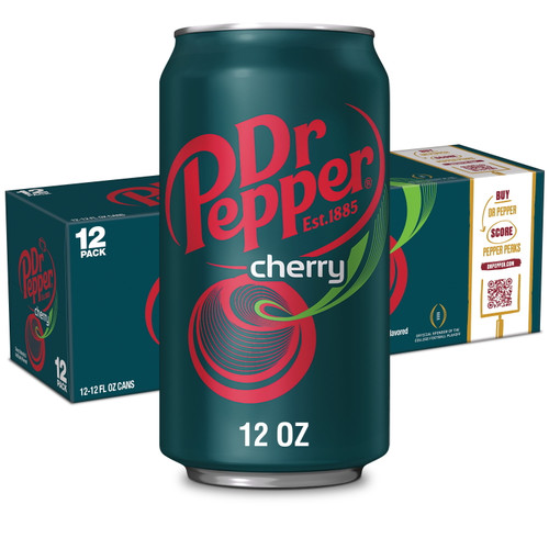 Dr Pepper Cherry Soda, 12 Fl Oz Cans, 12 Pack