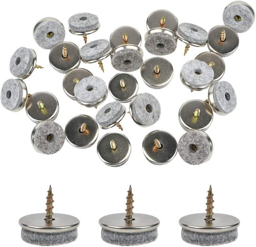 Faci30 Pack Chair Glider, 22mm Diameter Chair Glider. Furniture Glides With 5mm Thick Felts Are An Ideal Chair Leg Protection, With Easy Installation By Screws