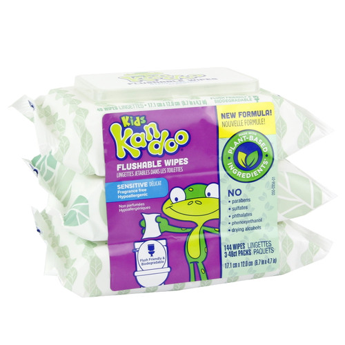 Kandoo Sensitive Flushable Wipes 144 Count
