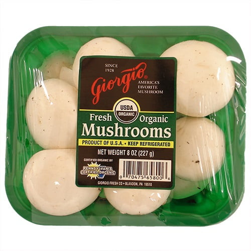 Organic Whole Mushrooms, 8 Oz