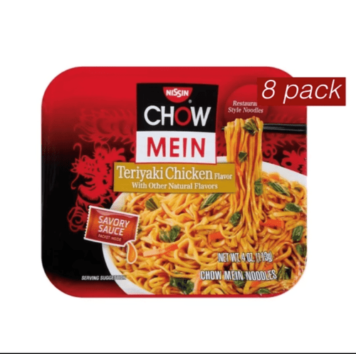 Nissin Chow Mein Teriyaki Chicken, 4 Oz, 8 Ct
