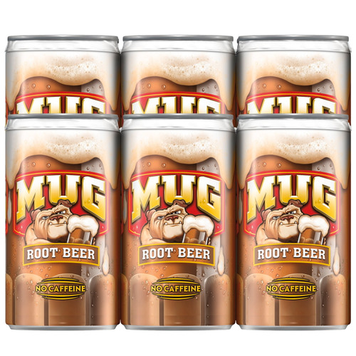 Mug Root Beer Caffeine Free Soda Pop, 7.5 Oz, 6 Pack Mini Cans