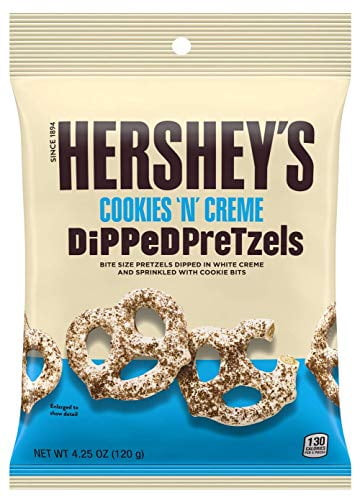 Hershey's Dipped Pretzels, 4.25 Oz. Bags, Case Of 12 (cookies 'n' Creme)