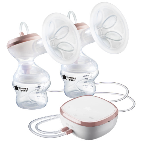 Tommee Tippee Made For Me Double Electric Breast Pump, Strong Suction, Soft Feel, Usb Rechargeable, Quiet, Portable, Express Modes, Baby Bottles Included