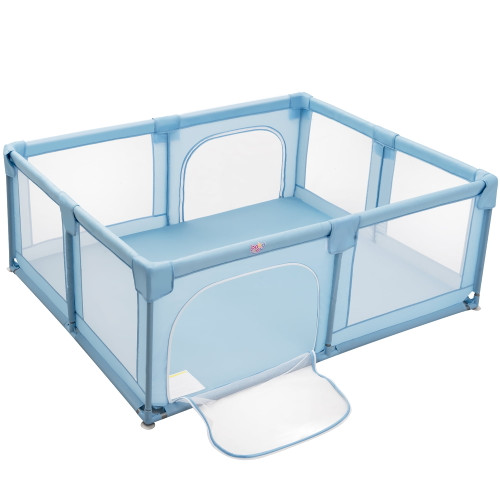 Babyjoy Baby Playpen Extra Large Kids Activity Center Safety Play Yard W/ Gate Blue