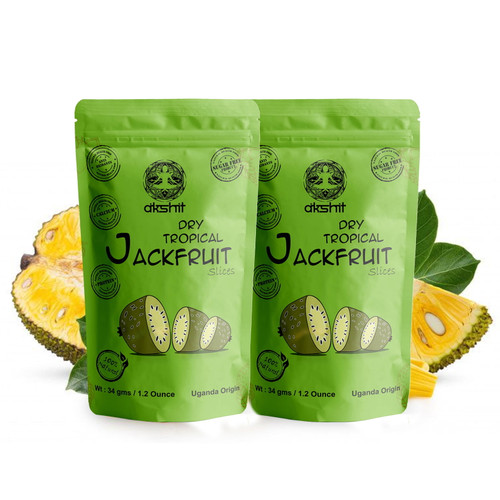 Akshit Dried Jackfruit  | Organic Dried Fruit  Snack | No Sugar Added | Gluten Free Non-gmo | 2.4 Oz