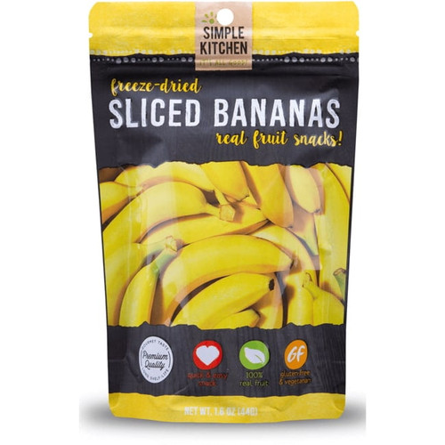 Simple Kitchen Freeze-dried Bananas, Single Serve Pouch, 1.6 Oz