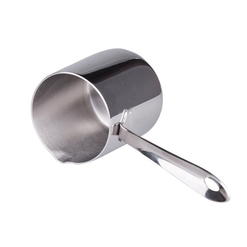 Justhard Milk Pitcher 370ml 304 Stainless Heat-resistant Frothing Pot With Handle Coffee Frother Cream Jug Reusable Cup Creamer