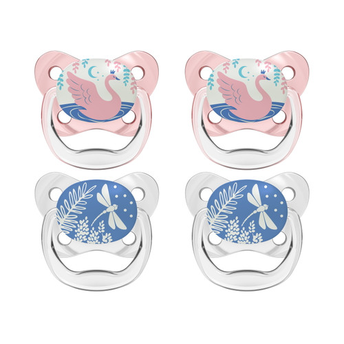 Dr. Brown's Prevent Orthodontic Pacifier - Pink Glow-in-the-dark - 4pk - 0-6m