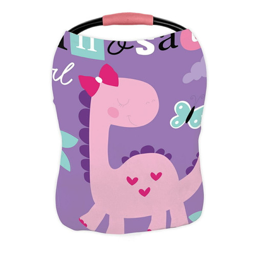 Abphqto Cute Dinosaur Girl Nursing Cover Baby Breastfeeding Infant Feeding Cover Baby Car Seat Cover Infant Stroller Cover Carseat Canopy Breathable