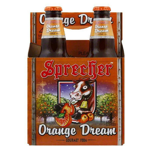 Sprecher Orange Dream Soda 4 Pack, 64 Fo (pack Of 6)