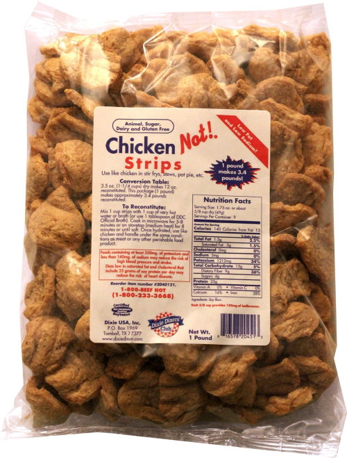 Dixie Diners' Club Chicken (not!) Strips, 1 Lb. (pack Of 12)
