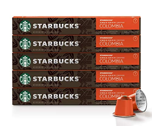 Starbucks By Nespresso, Single-origin Colombia (50-count Single Serve Capsules, Compatible With Nespresso Original Line System)