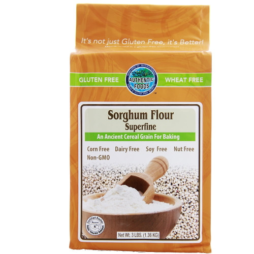 Authentic Foods Sorghum Flour Superfine Gluten Free -- 3 Lbs Pack Of 2
