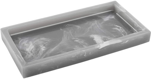 Luxspire Bathroom Vanity Tray, Resin Dresser Jewelry Ring Dish Tank Storage Kitchen Sink Countertop Organizer Plate Holder For Perfume Candles Soap Towel Plant Bathroom Accessories, Mini, Ink Grave