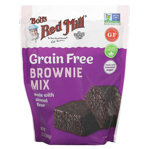 Bob's Red Mill, Brownie Mix, Made With Almond Flour, Grain Free, 12 Oz