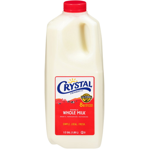 Crystal Creamery™ Vitamin D Whole Milk Half Gallon Jug