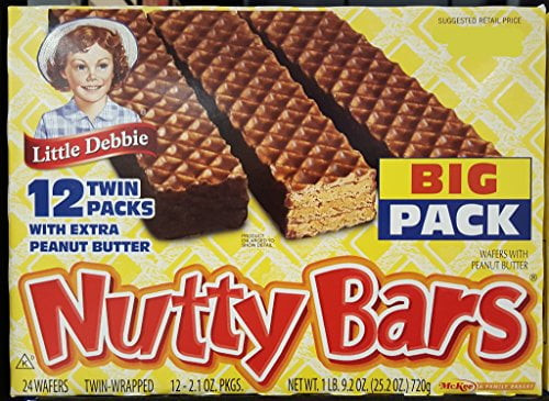 Little Debbie Nutty Bars Snacks, (2 Big Pack Boxes)