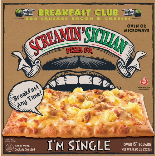Screamin' Sicilian I'm Single Breakfast Club Frozen Pizza, 8.9 Oz