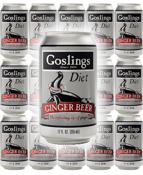 Goslings Diet Ginger Beer, Ginger Beer, All Natural Flavor With The Refreshing Zip Of Ginger, 12 Oz (pack Of 15, Total Of 180 Oz)