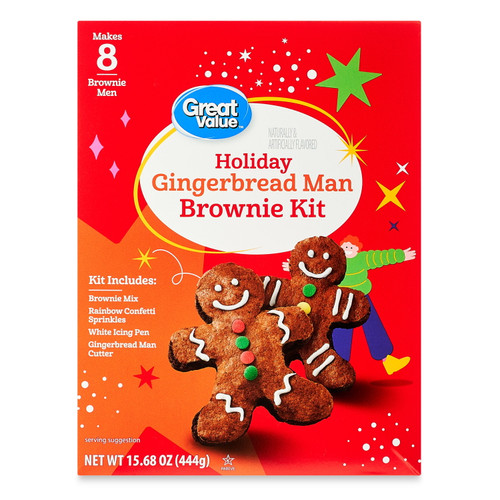 Great Value Gingerbread Man Brownie Kit, 15.68 Oz