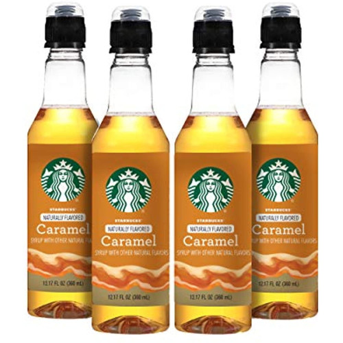 Starbucks Naturally Flavored Coffee Syrup, Caramel, Pack Of 4