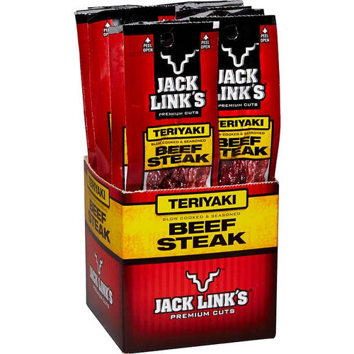 Jack Link's Premium Cuts Beef Steak, Teriyaki, 1 Oz, 12 Ct
