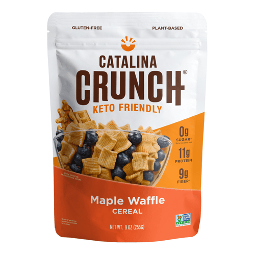 Catalina Crunch Maple Waffle Keto Cereal, 9oz Bags | Low Carb, Zero Sugar, Gluten Free, Fiber, Plant Based | Keto Snacks, Vegan Snacks, Protein Snacks | Keto Friendly Foods
