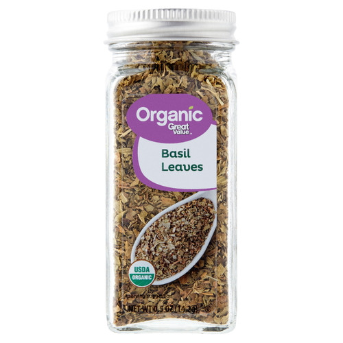 Great Value Organic Basil Leaves, 0.5 Oz
