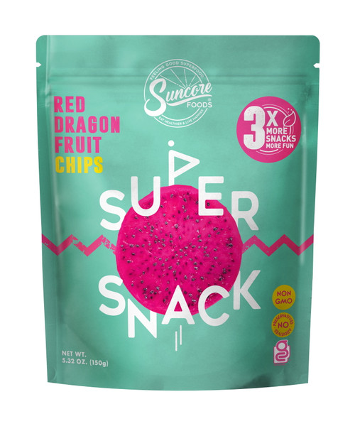 Suncore Foods Gluten-free Red Dragon Fruit Chips Supersnack, 5.32oz