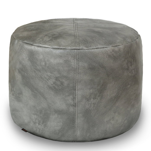 Thgonwid Unstuffed Faux Leather Storage Ottoman Cement Gray 16.5”x12.5”