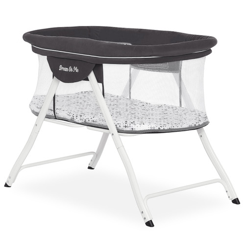 Dream On Me Poppy Traveler Portable Bassinet, Dark Grey