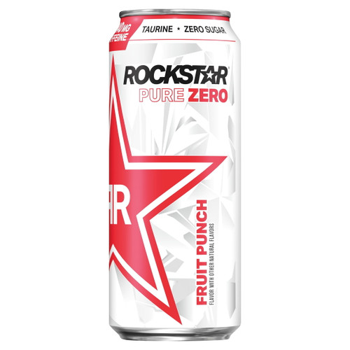 Rockstar Pure Zero Sugar Punched Fruit Punch Energy Drink, 16 Oz Can