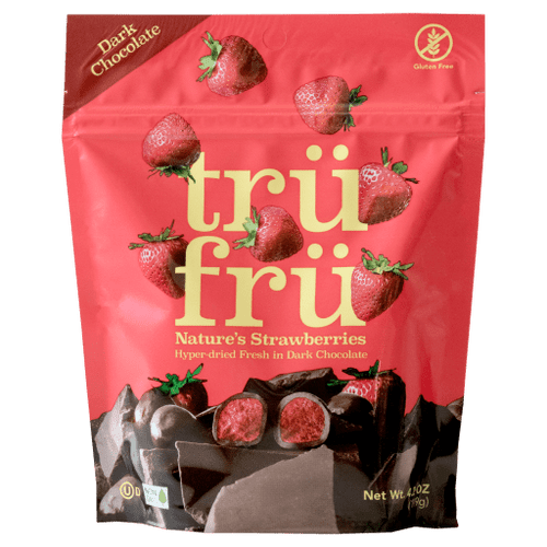 Tru Fru Dark Chocolate Dipped Freeze Dried Fruit Strawberries, 4.2 Oz