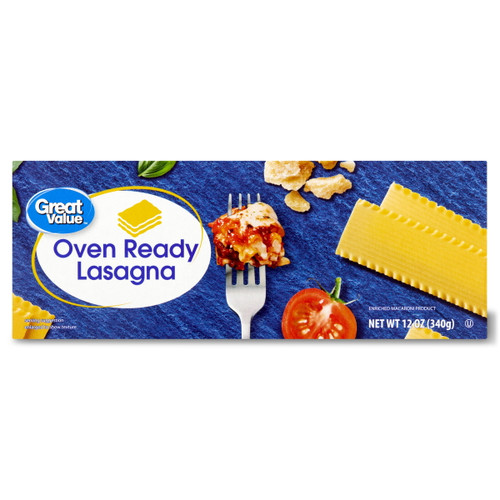 Great Value Oven Ready Lasagna Pasta, 12 Oz