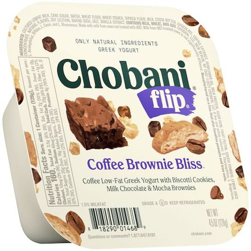 Chobani Flip Coffee Brownie Bliss Greek Yogurt, 5.3 Ounce -- 12 Per Case.