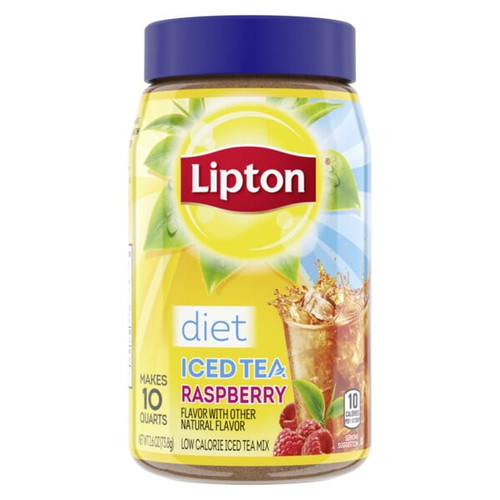 Lipton Iced Tea Mix Black Tea, Raspberry, Caffeinated Sugar-free, 10 Quarts
